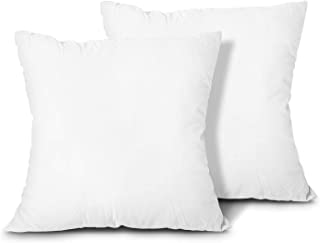 MH Home Cushion Inserts (Pack of 2), 40 x 40 cm (16 x 16 inch) Cushion Inner Pads, Cotton Blend Fabric, Hollowfiber Square Pillows