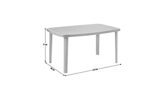 Home 6 Seater Rectangular Plastic Garden Table - Grey