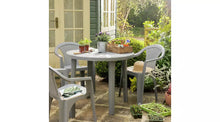 Home 4 Seater Round Plastic Garden Table - Grey