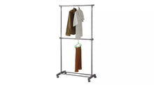 Home Adjustable Chrome 2 Tier Clothes Rail - Grey