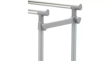 Double Adjustable Clothes Rail - Silver