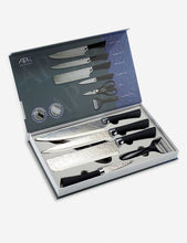 Hammered stainless steel knife and cutlery set of six