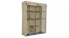 Dbl Modular Metal Framed Fabric Wardrobe - Jute