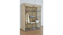Dbl Modular Metal Framed Fabric Wardrobe - Jute