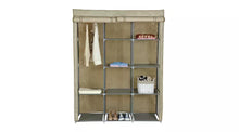 Dbl Modular Metal Framed Fabric Wardrobe - Jute