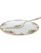 Old Country Roses bone china cake plater and server 29.5cm