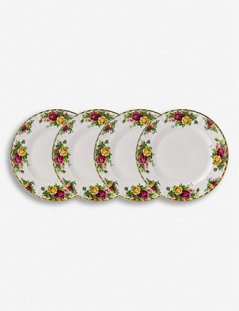 Old Country Roses set of 4 plates 20cm