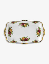 Old Country Roses china sandwich tray