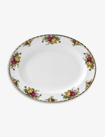 Old Country Roses china oval dish 33cm