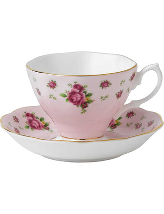 New Country Roses Pink teacup and saucer