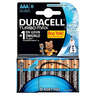Duracell Turbo Max Alkaline AAA Slim Pen Battery 6 + 2pcs