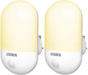 Night Light Plug in Wall, [2 Pack] Useber Night Light Kids with Dusk to Dawn Photocell Sensor, 0.5W Energy Saving, Plug in Night Light for Hallway,Baby, Kids, Children's Room, Stairs-Warmwhite