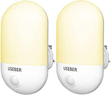 Night Light Plug in Wall, [2 Pack] Useber Night Light Kids with Dusk to Dawn Photocell Sensor, 0.5W Energy Saving, Plug in Night Light for Hallway,Baby, Kids, Children's Room, Stairs-Warmwhite