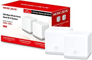 Mercusys Halo S3(2-Pack) 300Mbps Whole Home Mesh Wi-Fi System (Wi-Fi Router/Extender/Booster for Seamless Network, up to 2,200 sq feet Coverage, Parental Control, Easy Set Up)