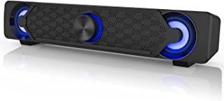 PC Speakers, Smalody Computer Speaker, USB Soundbar, Gaming Speaker with Cool LED Lights, Multimedia Speaker Perfect for PC Games,Computer, Desktop, Laptop