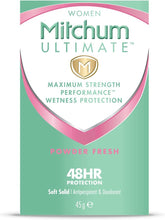 Mitchum Ultimate Women 48HR Protection Soft Solid Cream Stick Deodorant & Anti-Perspirant, Powder Fresh, 45 g