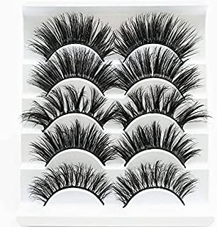 5 Pairs Faux 3D Mink Lashes Multipack,False Eyelashes Natural Soft False Eyelashes Pack for Makeup Eyelashes Extension