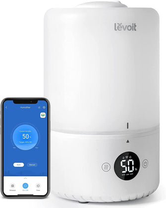 LEVOIT Humidifiers for Bedroom 3L, Top-Fill Cool Humidifier for Baby Room & Home, Smart Control with Humidity for Plants, Quiet Operation with Auto Mode, Essential Oil, Shut-Off, Up to 25H for 27