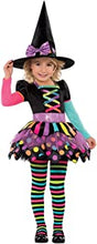 Child Girls Miss Matched Witch Fancy Dress Halloween Costume