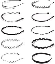 Black Metal Headband Spring Wavy Hairband Hair Hoop Multi-Style Unisex Flexible Headbands Hair Accessories for Women Men