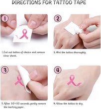 Pink Ribbon Temporary Tattoos,10 Sheets Fake Waterproof Breast Cancer Awareness Tattoo Stickers for Women Girls Party Fundraising Event