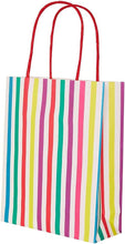 Talking Tables Pack of 8 Stripy Paper Party Gift Bags with Strong Handles for Sweets, Partybag Filllers Kids Birthday, Baby Shower, Wedding for Girls or Boys, Multi Stripe