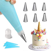 Yiouou Piping Bags and Nozzles Set 9 Pcs Cake Decorating Supplies Kit with 2 Silicone Icing Piping Cream Pastry Bag and 6 Piping nozzles,1Coupler for Cake DIY