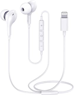 Guguearth Lightning Headphones for iPhone, MFi Certified Headphones for iPhone 11 in-Ear Magnetic Earbuds with Microphone Controller Earphones for iPhone 13/12/11 Pro Max X XS XR 8P 7P, White