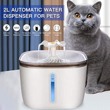 Sunydog Automatic Water Dispenser for Pets 2L LED Water Level Display Noiseless Water Dispenser for Large and Small Dogs Cats and Other Pets
