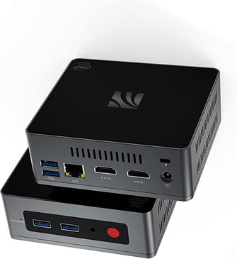 KUYIA Mini PC Mini Desktop Computer Windows 10 8GB RAM 128G SSD Celeron J4125(up to 2.7GHz) Processor Supports 4K HD/Dual HDMI/Dual WiFi (2.4G+5.8G)/ Ethernet 1000M/USB 3.0X4/BT4.0