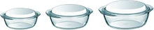 Pyrex Essentials - Set of 3 glass casseroles high resistance 1,4L/2,1L/3L