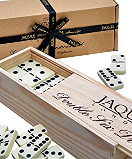 Jaques of London Dominoes Set | Complete D6 Dominoes Game for Children & Adults | Dominos Set with Sliding Lid | Traditional Games | Since 1795