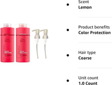 Wella Invigo Brilliance Coarse Hair Shampoo & Conditioner Duo Litre Pack + Pumps