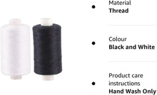 Black and White 500m Sewing Thread, Strong Multipurpose General Application Thread, Perfect for Clothes, attaching Buttons, Repairs. Sewing Machines and Arts and Crafts