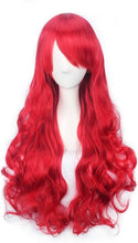 YEESHEDO 32" 80 cm Red Long Wavy Curly Hair Cosplay Wigs with Bangs for Women Girls Heat Resistant Synthetic Wig for Party Costume Anime Halloween (Red)