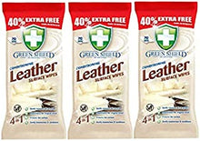 3 x Green Shield Leather Surface Wipe Conditioning Dirt Grime Protect 210 Wipes