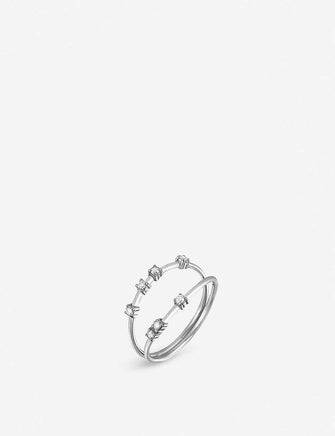 Kismet by Milka Line 14ct white-gold and diamond ring