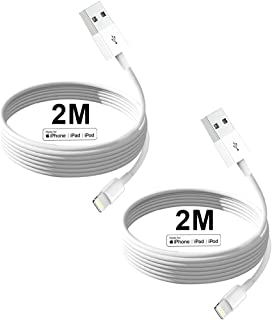 MQCHQA iPhone Charger, Apple MFi Certified, 2 x 2 m / 6 Feet USB to Lightning Data Sync Transfer Charging Cables Compatible with iPhone 13 / 12 / 11 / Pro / Max / XS / XR / X / SE, iPad