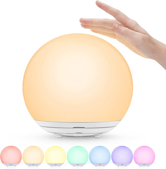 LED Night Light, Night Light Kids, USB Rechargeable Table Bedside Lamp with Dimmable Warm Light&7-Color Light,Touch&Switch Control and Timer for Baby,Kids Bedroom,Camping,Gift