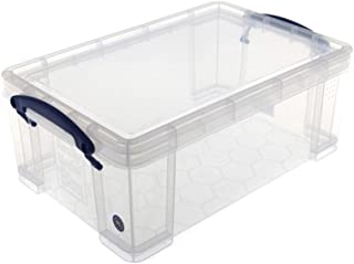 Really Useful Box 9 Litre Plastic Storage, Clear , Pack of 3