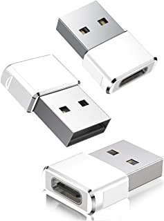 Basesailor USB C Female to USB A Male Adapter 3Pack,Type C Charger Plug Power Converter for Apple Watch iWatch 7,iPhone 11 12 13 14 Pro Max,Airpods,iPad 8 8th 9th 10th Air 4th 5th Mini 6th Generation