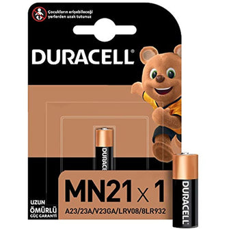 Duracell Special Alkaline MN21 Battery 12V, 1 package (A23 / 23A / V23GA / LRV08 / 8LR932) is suitable for use in remote controls, wireless doorbells and security systems