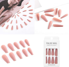 Bohend Long Coffin False Nails Matte Gradient Fake Nail Ballernia Party 24 Pcs Press on Nail for Women and Girls (Nude)