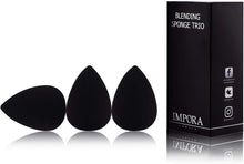 Beauty Makeup Blender/Foundation Sponge Trio Set by Impora London. Original Teardrop/Egg Shape. Vegan, Latex Free. For use with Liquids, Concealer and Cream Make up [3 Sponges Black]