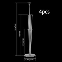 Table Balloon Stand Kit, 4 Pcs Balloon Sticks and Holders, Clear Dining Table Balloon Display Stand, Balloon Pole and Stand Base Support Holder for Wedding Birthday Party Anniversary Decorations