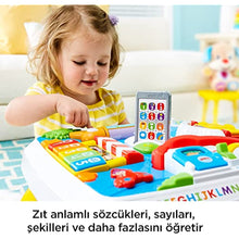 Fisher-Price Fun & Learn According to Age Development, Educational Damics's Activity Desk (Turkish and English), Encourages to Stand Standing, Illuminated, Voice Games Drh44