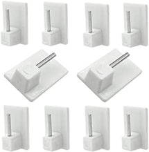 Smukdoo Self Adhesive Hooks,10 Packs Plastic Sticky End Window Hook for Net Curtain Rods