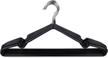 KEPLIN 20x Premium Rubber Coated Metal Hangers - Heavy Duty - Space Saving Organiser Clothes Hangers For Wardrobes Coat Rack Rails (Black)