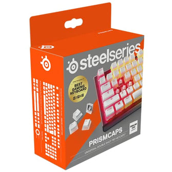 Steelseries prismcaps - double-sided keypad set, "pudding" looking, compatibility with all standard mechanical keyboards - MX pulse - white (UK keyboard layout)