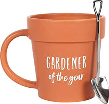RAJX Gardener Mug, Plant Pot Coffee Mug, Ceramic Coffee Cup & Shovel Spoon, Gardeners Gifts from Daughter & Son, Presents for Nature Lovers, Gardeners, Birthdays, Halloween, Christmas Gifts
